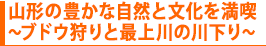 山形の豊かな自然と文化を満喫 ~ブドウ狩りと最上川の川下り~